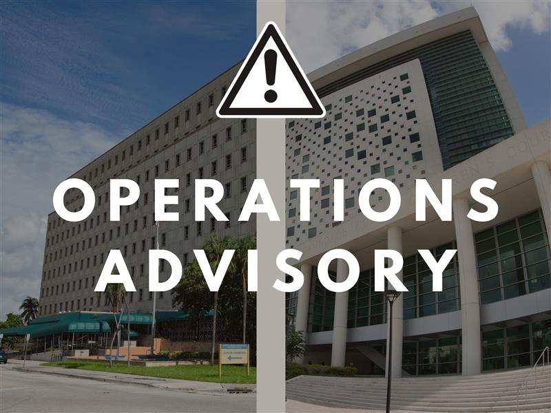 Notice #2 re: Alternate Location for Richard E. Gerstein Justice Building Bond Court for Monday Oct. 16